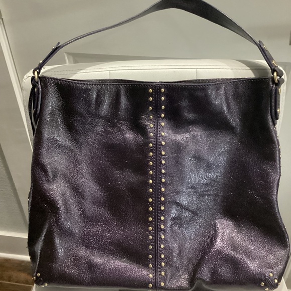 Michael Kors Purple and Gold Studded Shoulder Bag. Used not new - Picture 9 of 9